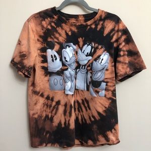Disney Mickey Donald Goofy Pluto Bleach Tie Dye L